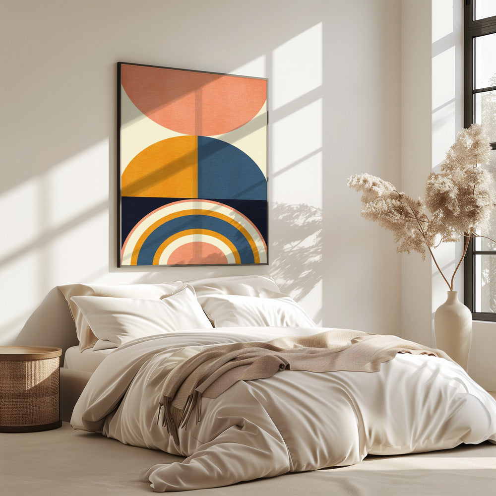 Regenbogen Plus Formen Blau Senf10 | Poster