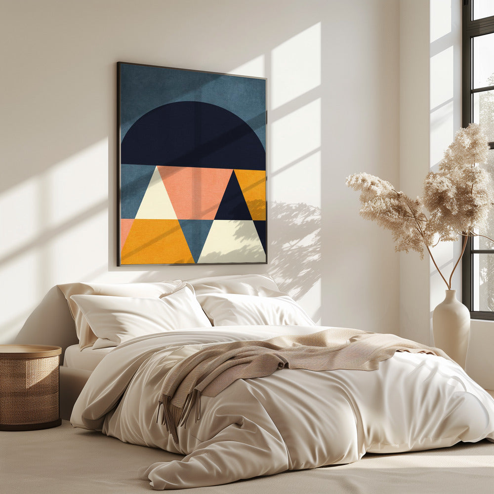 Regenbogen Plus Formen Blau Senf4 | Poster