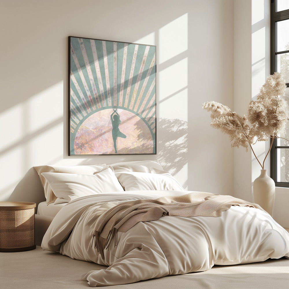Yoga Boho Sonnenaufgang Grün 1 | Poster