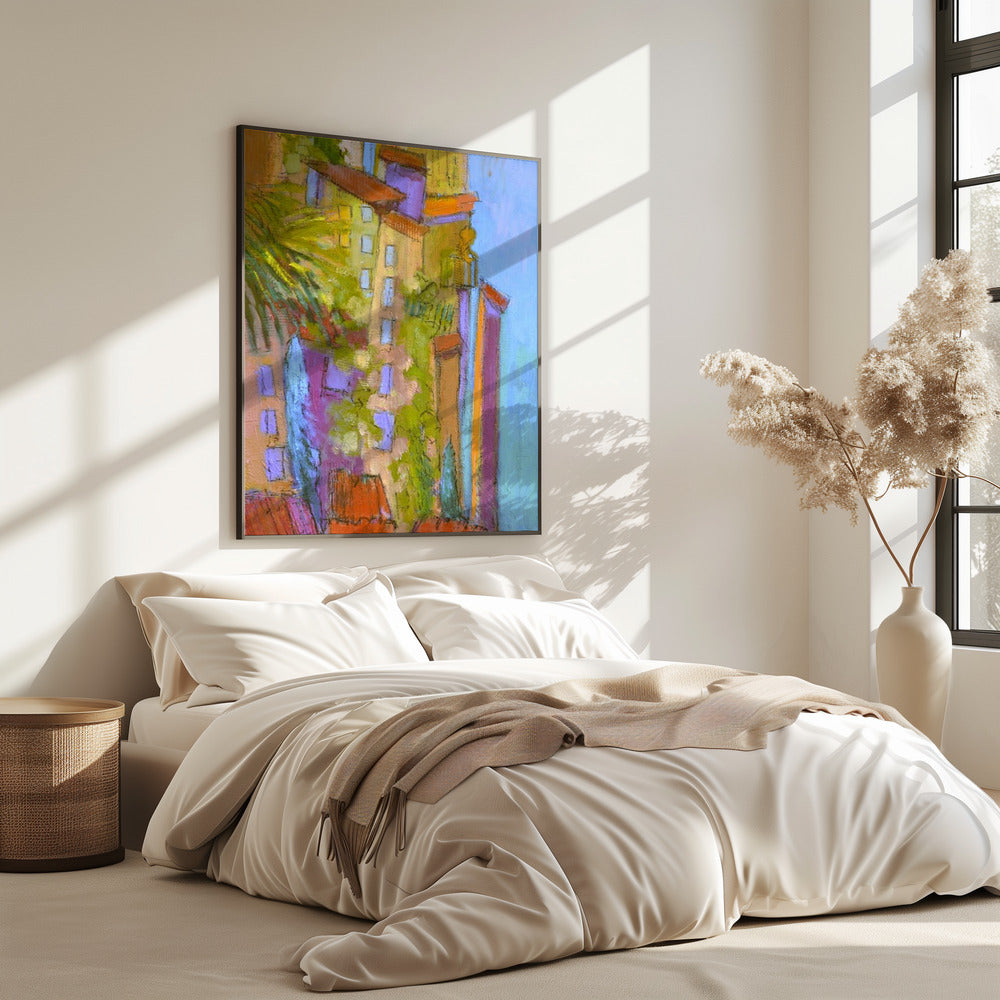 Sonnenbeschienene Balkone | Poster
