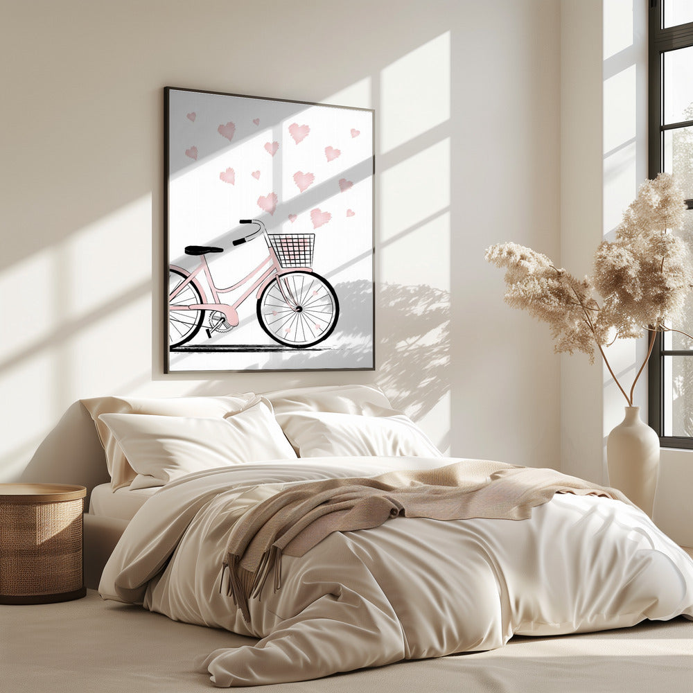 Fahrrad mit Herzen | Poster