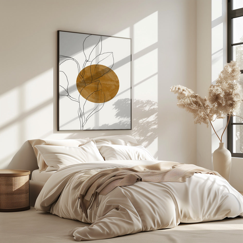 Earthy Line Leaves | Poster