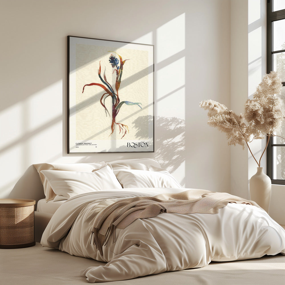 Aquarelldruck-Sammlung. Blumenmarkt – Boston | Poster