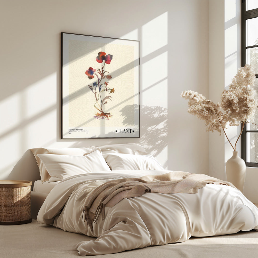 Aquarelldruck-Sammlung. Blumenmarkt – Atlanta | Poster