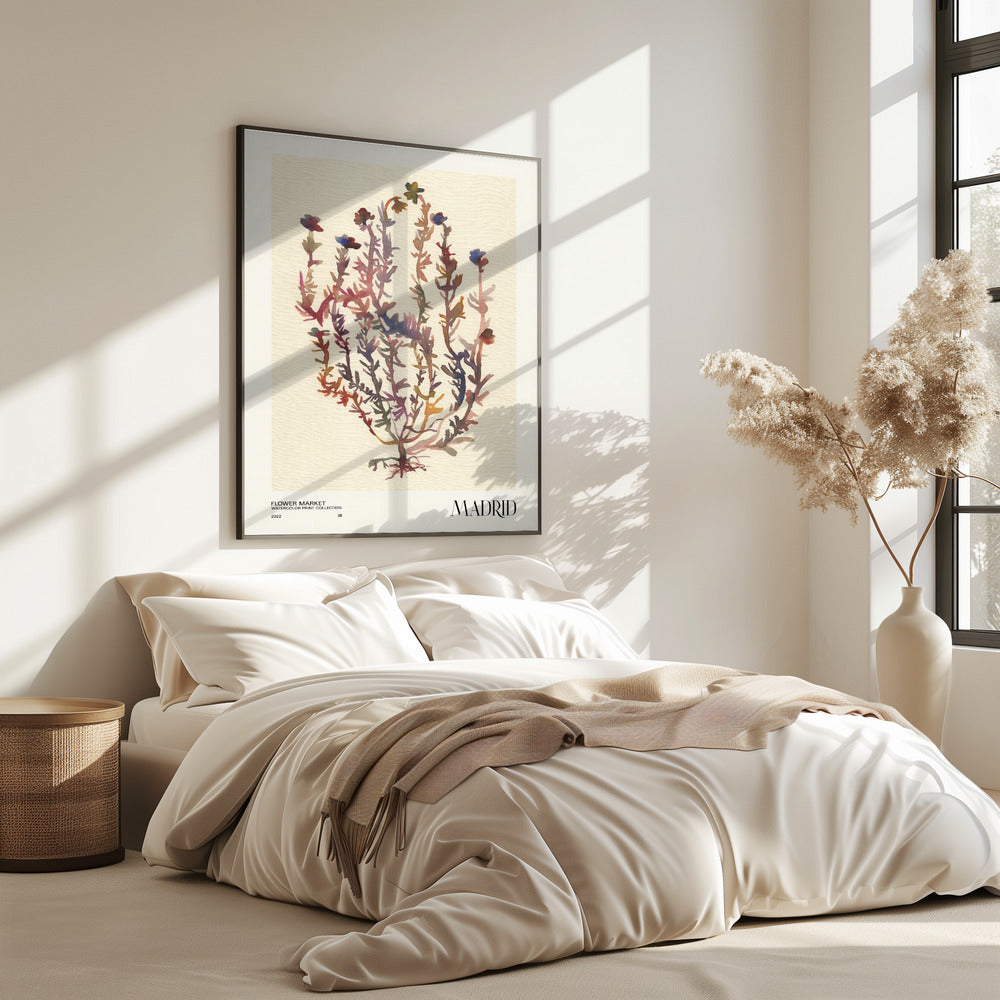 Aquarelldrucksammlung. Blumenmarkt - Madrid | Poster