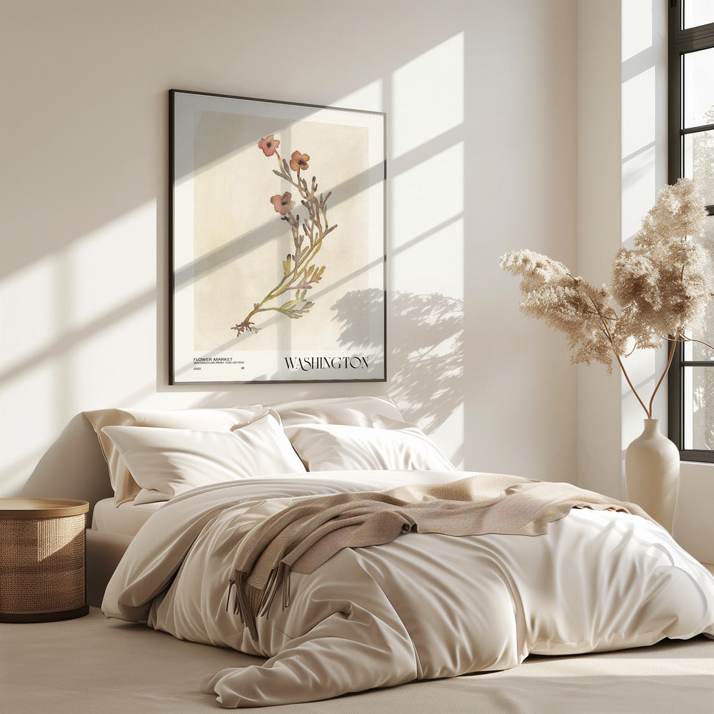 Aquarelldruck-Sammlung. Blumenmarkt – Washington | Poster