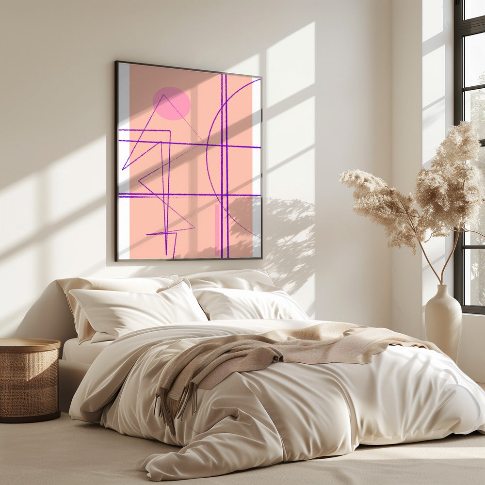 Rosa geometrischer Tanz | Poster