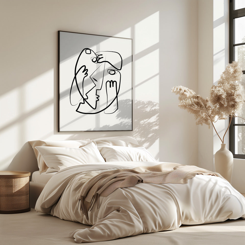 Entwined Faces In A Minimalist Style | Poster