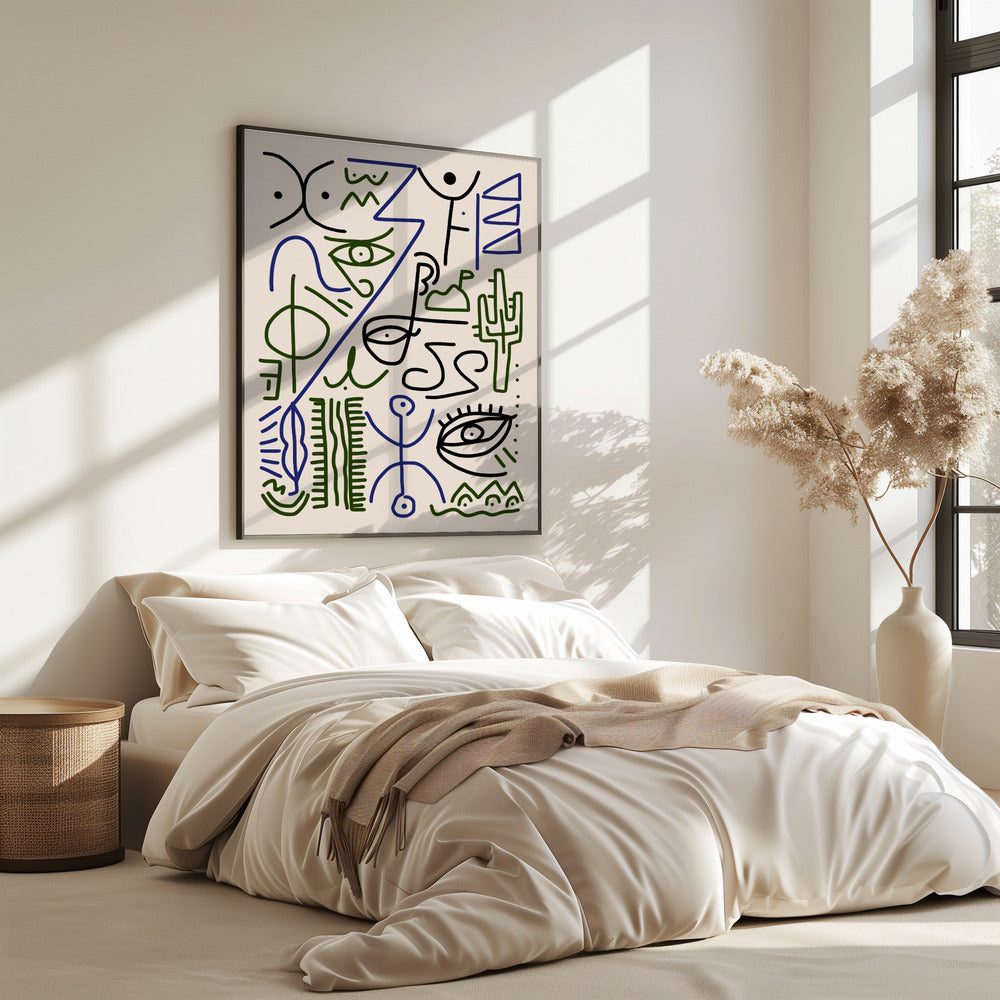 Line Art Bizarre Village Symbol | Poster