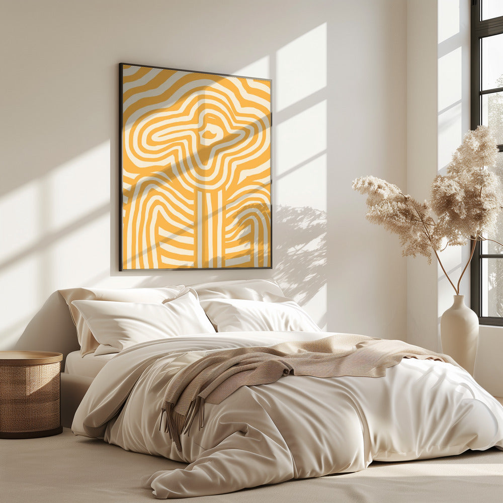 Gelb gestreifte Blume | Poster