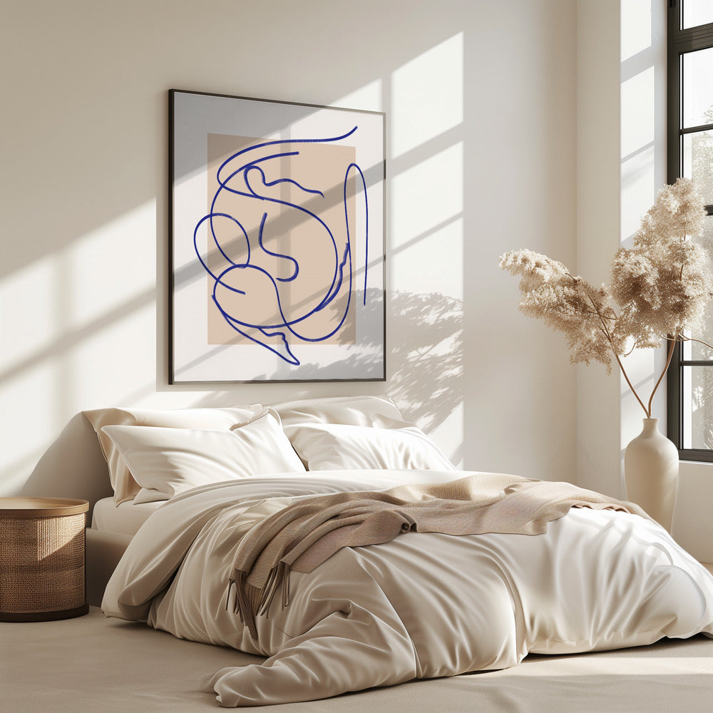 Abstrakte blaue Linienkunst 3 | Poster