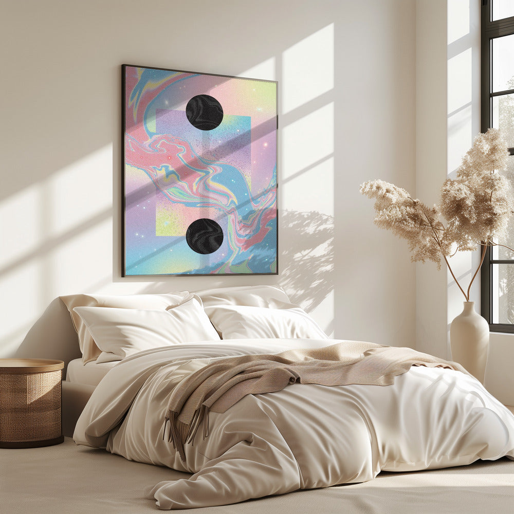 Schwarzes Loch Pastell Kosmos | Poster
