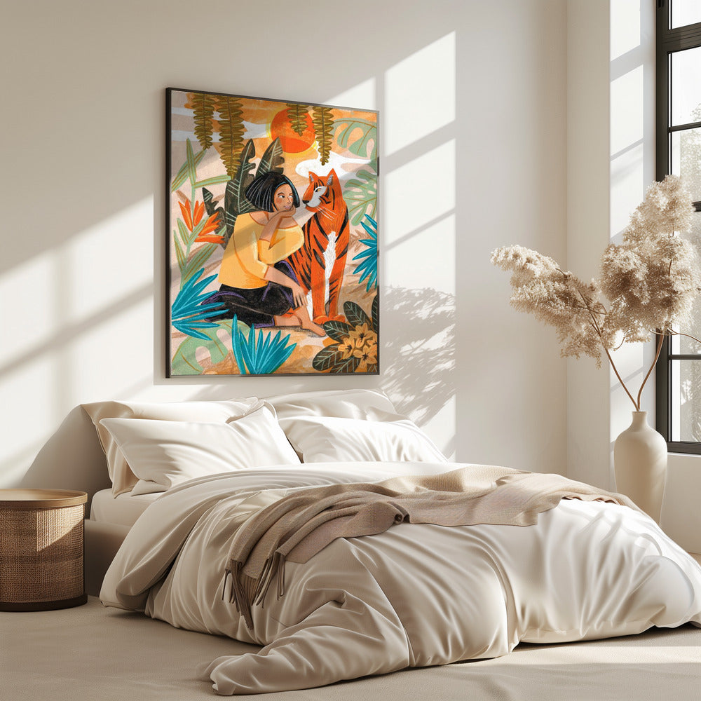Frau mit Tiger | Poster