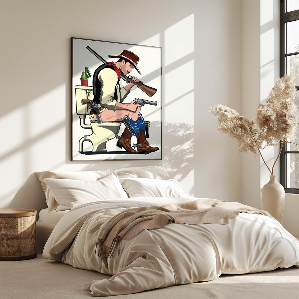 Cowboy auf der Toilette | Poster
