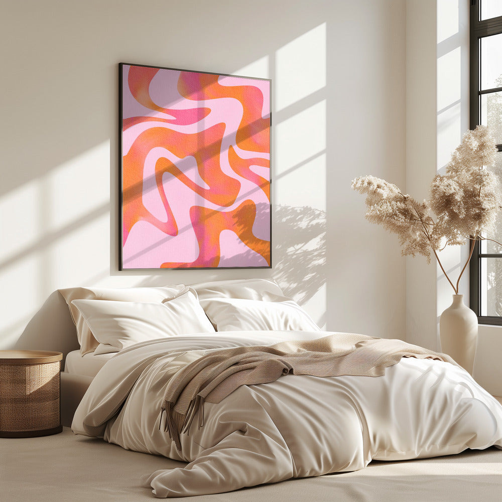Abstrakte Welle in Rosa | Poster