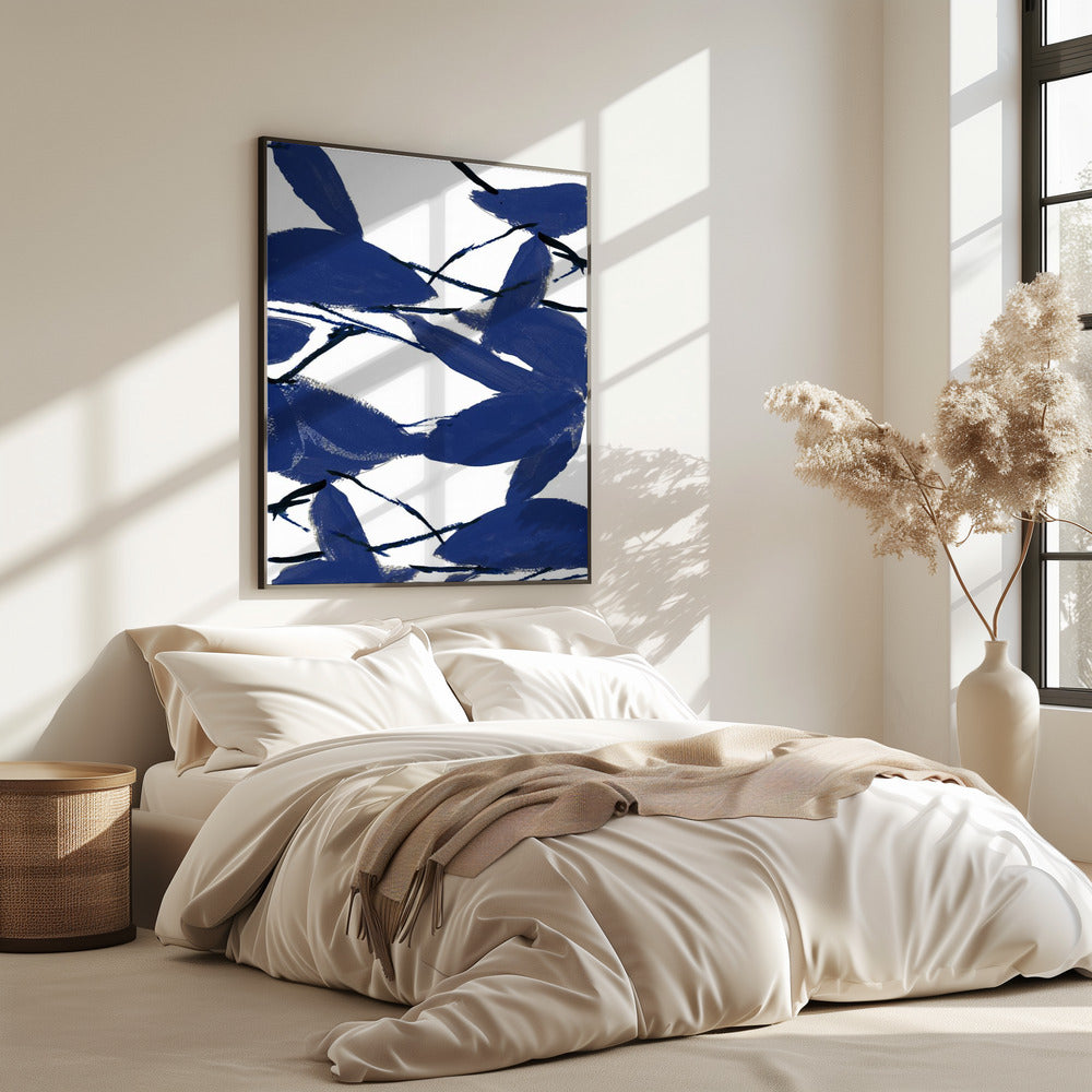 Blaues Blumenmuster Nr. 2 | Poster
