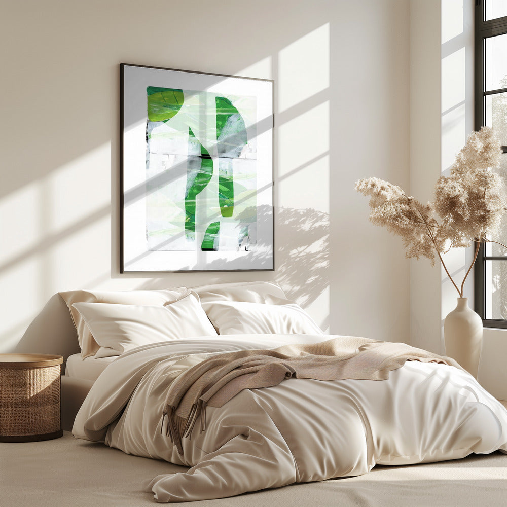 Lime Green Black Abstract No1 | Poster