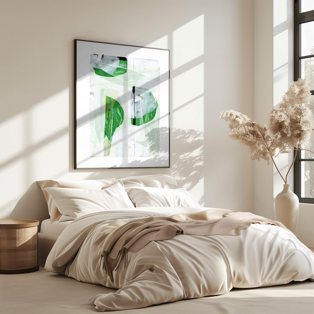 Lime Green Black Abstract No2 | Poster