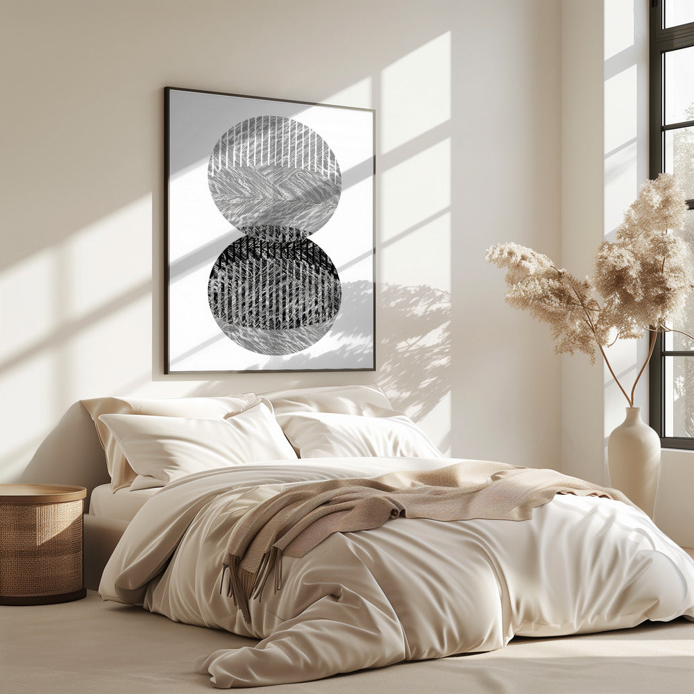 Black Grey Dots Bauhaus No1 | Poster