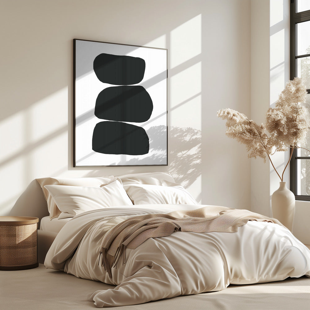 Three Stacked Black Shapes | Poster
