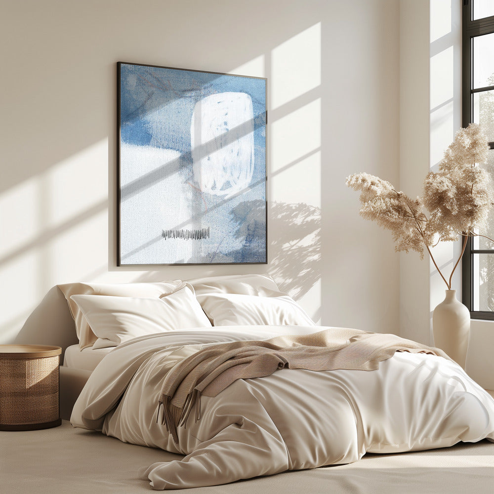 Weiße und blaue Farbtöne | Poster