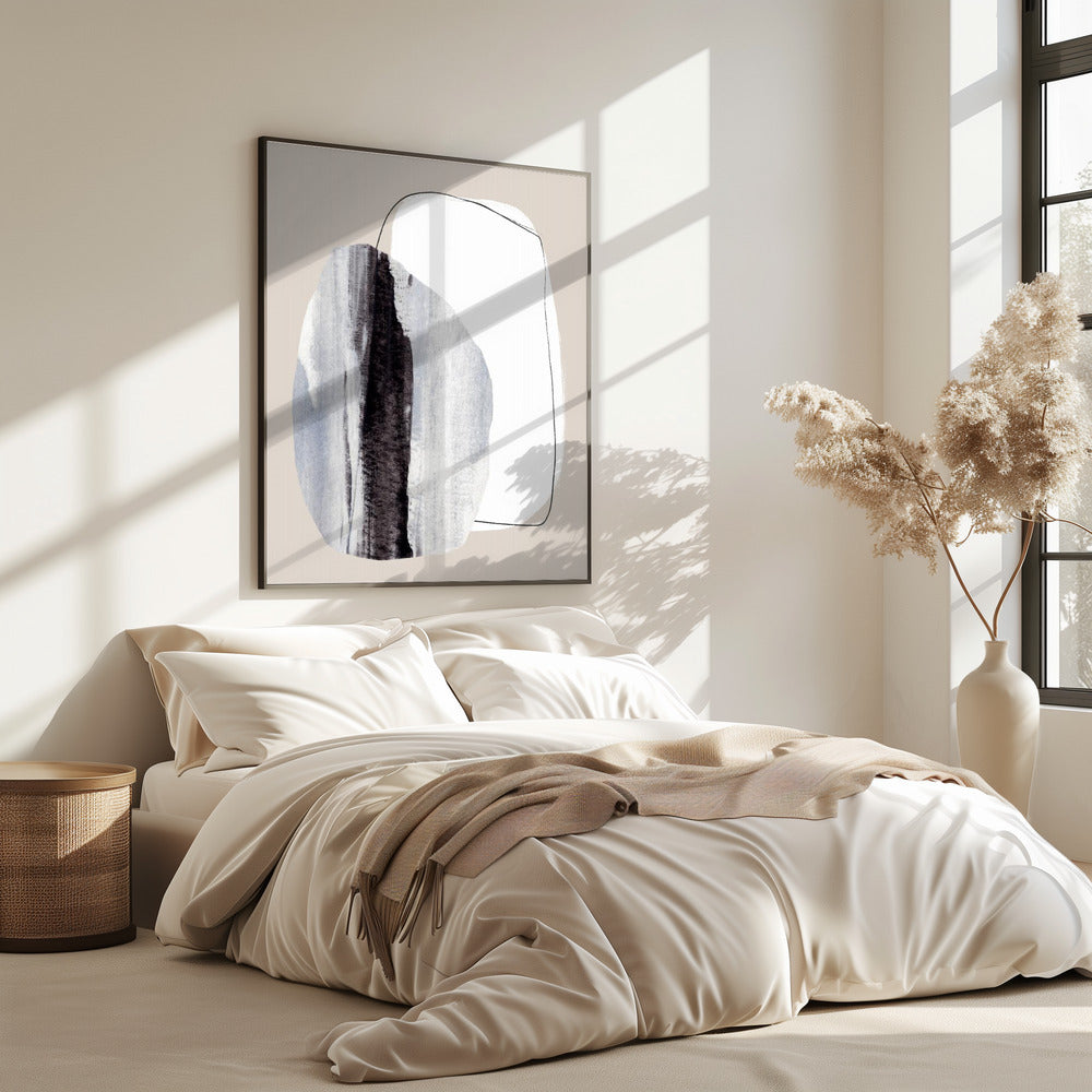 Organic Shapes With Textured Brushstrokes | Poster
