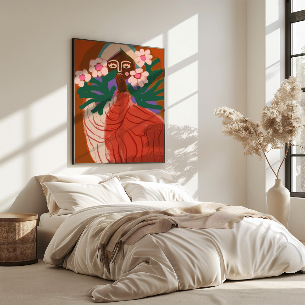 Schüchternes Blumenmädchen | Poster