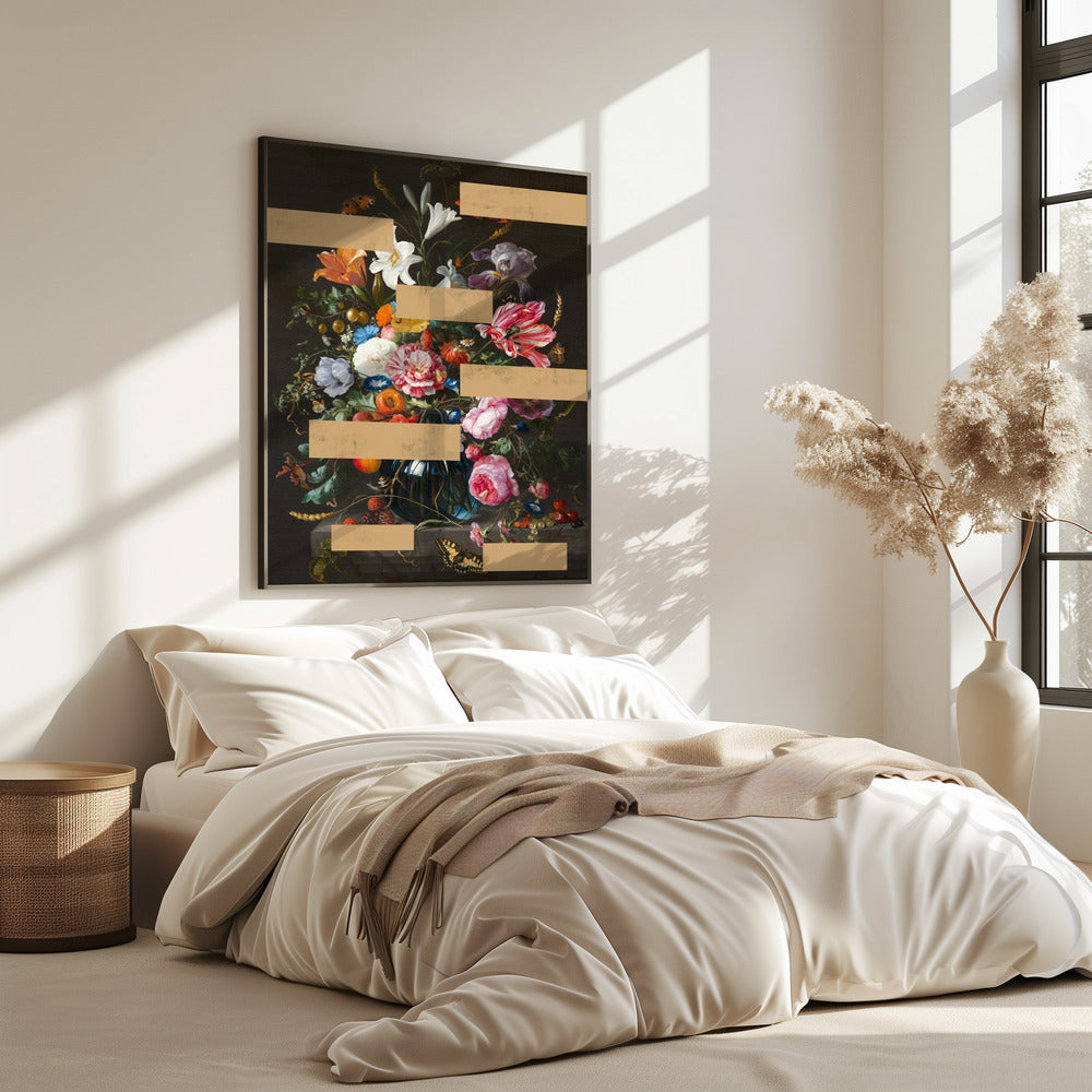 Blumenstrauß aus Vintage-Ölgemälden, moderne Collage | Poster