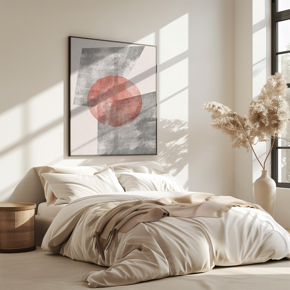 Rotes geometrisches modernes Objekt | Poster