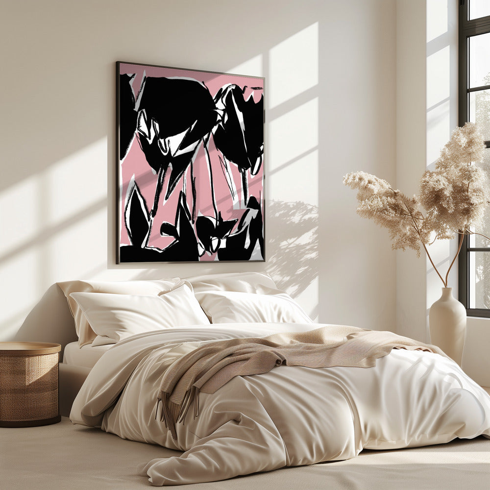 Schwarze rosa Tulpen | Poster