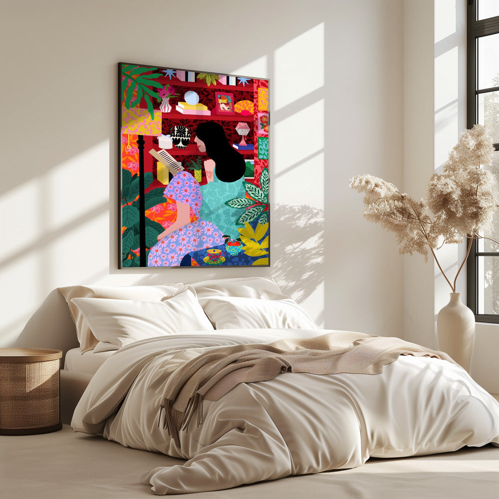 Mädchen liest ihr Lieblingsbuch | Poster