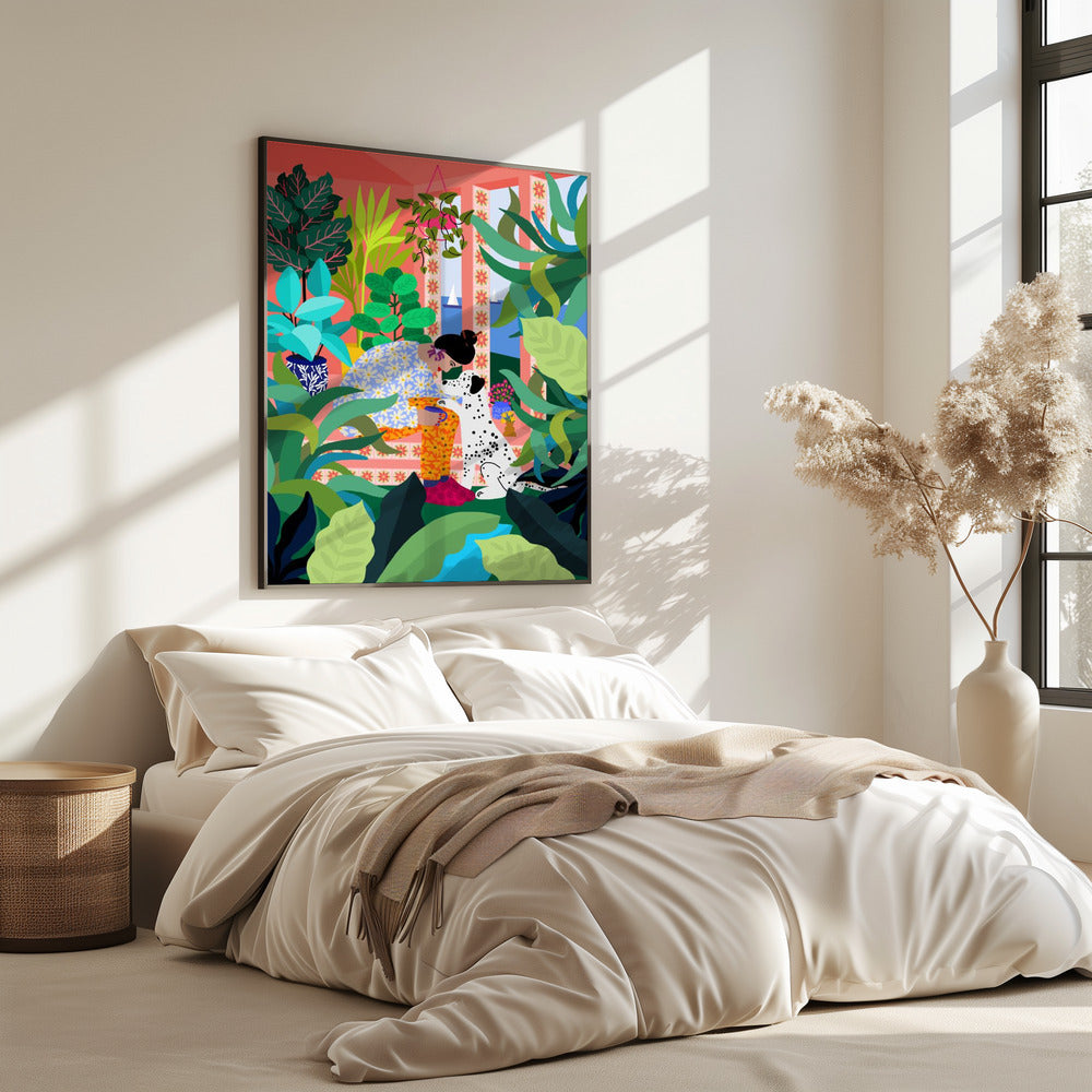 Mädchen mit Hündchen | Poster