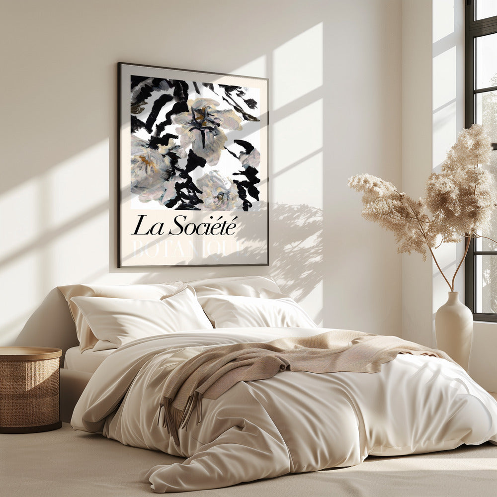 La Société Botanique Balck and White and Cream Flowers 2 | Poster