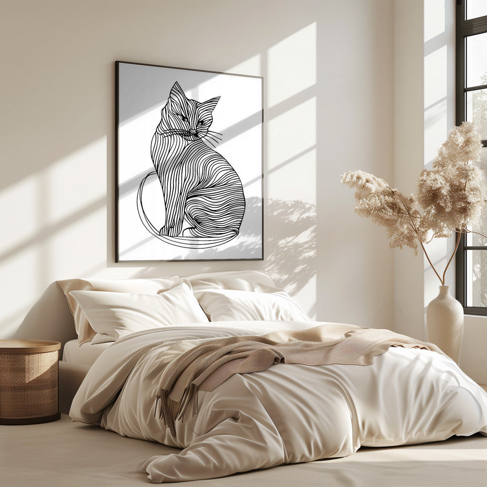 Linienkunst Katze | Poster