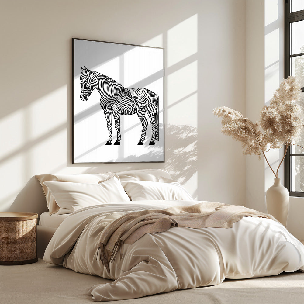 Linienkunst Pferd | Poster