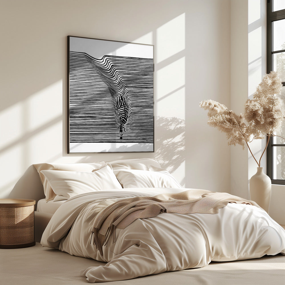 Zebra in het veld | Poster