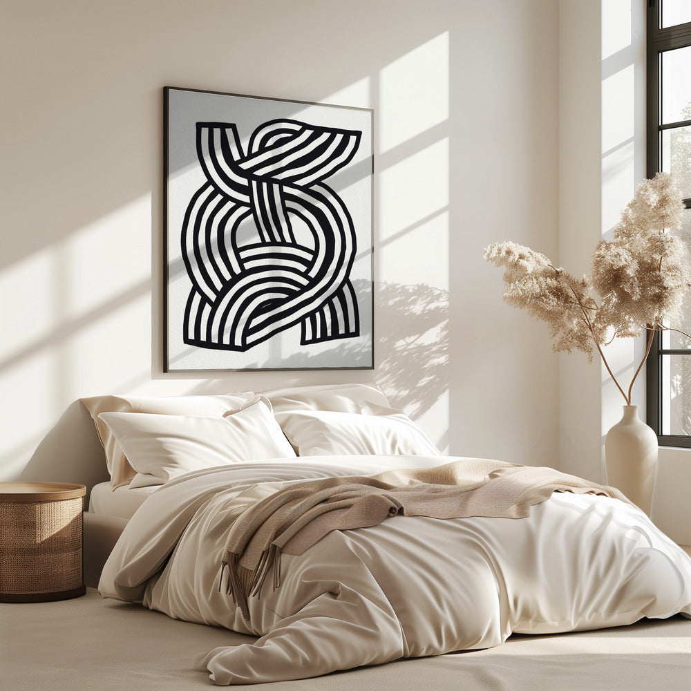 Abstraktes Linienkunstgemälde der Mitte des Jahrhunderts | Poster