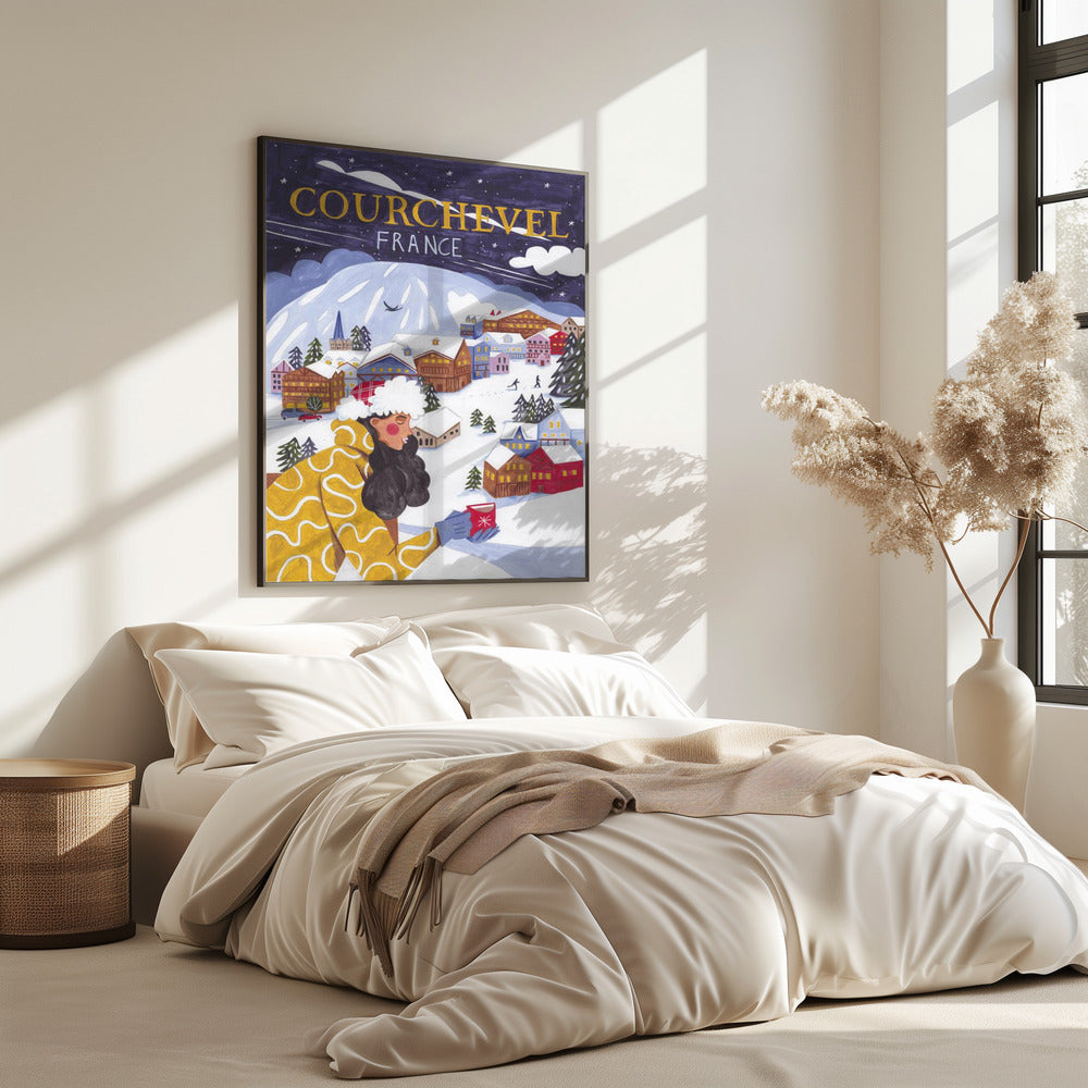 Reiseposter Frau in Frankreich, Courchevel | Poster