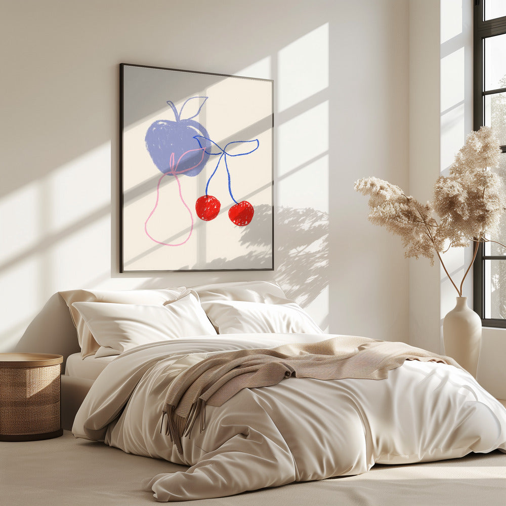 Apfel, Kirsche und Birne | Poster