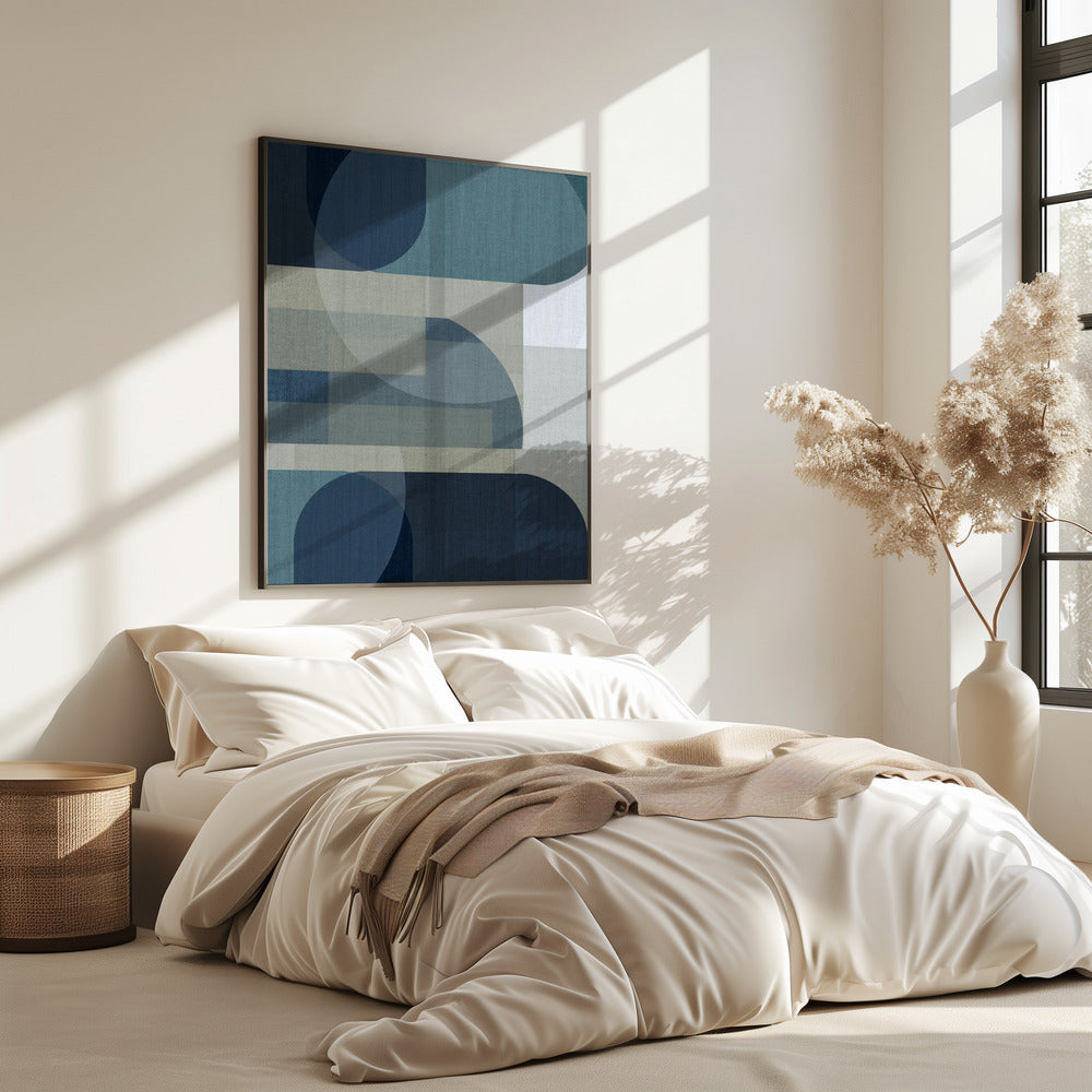 Gewebte blaue Schichten 4 | Poster