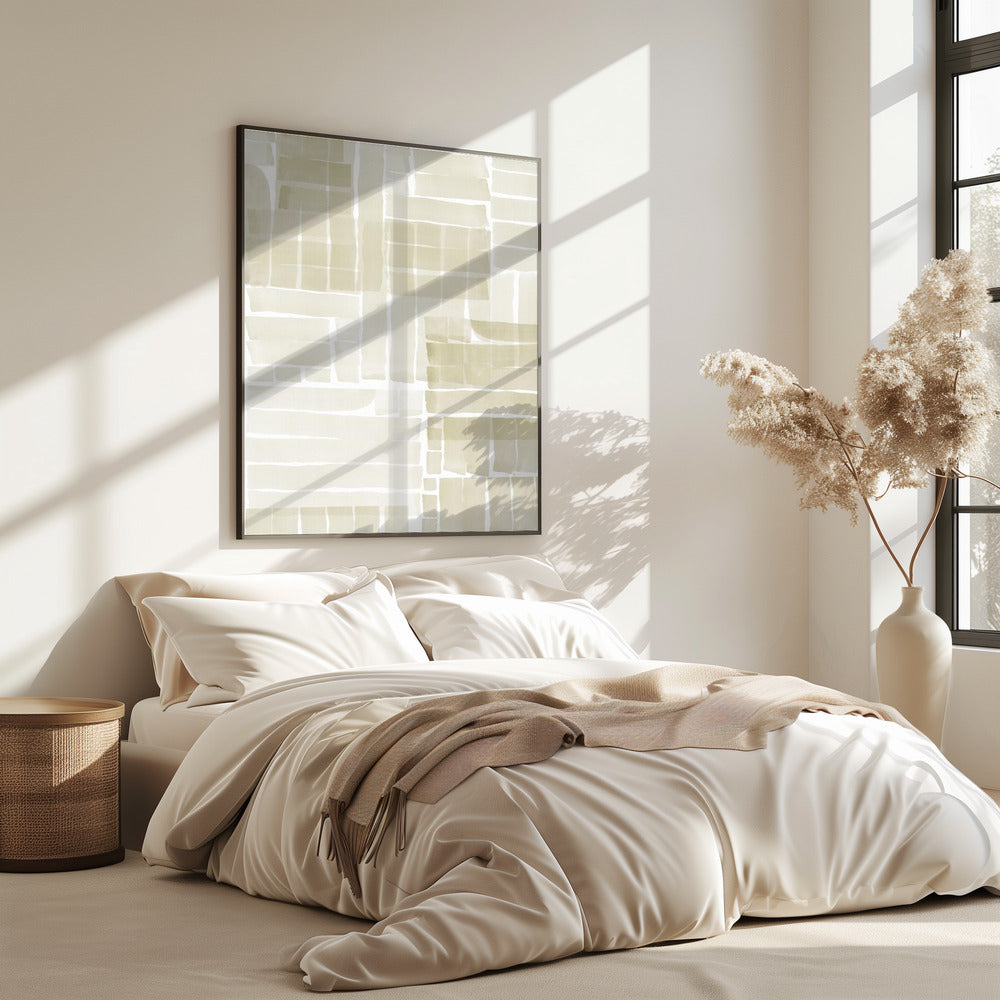 Neutrales Tangle Grid 2 | Poster