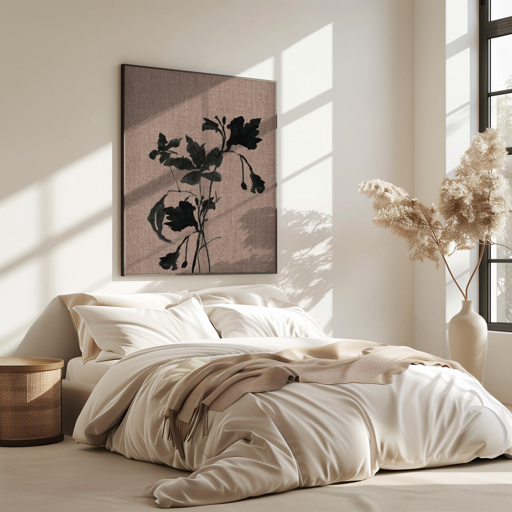Schwarzes Blumenmuster 3 | Poster