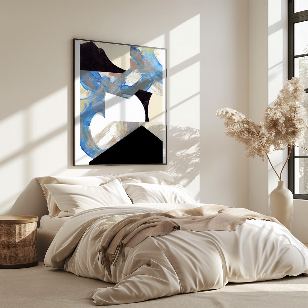 Blau Neutral Beige Schwarz 2 | Poster