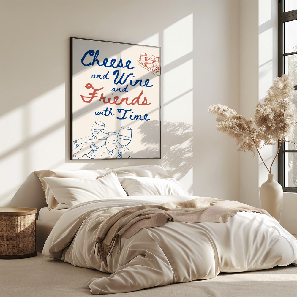 Käse und Wein..., Text + Illustration | Poster