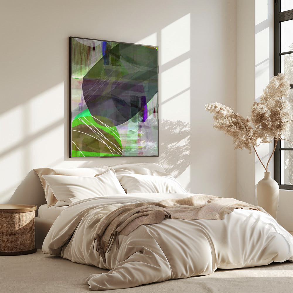 Abstract Green Shapes 1 | Poster