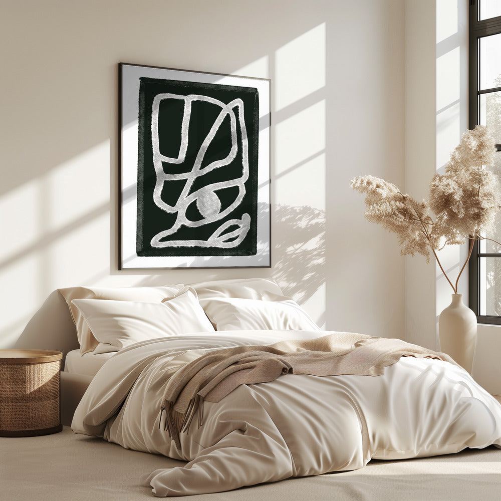 Schwarze abstrakte Linien | Poster
