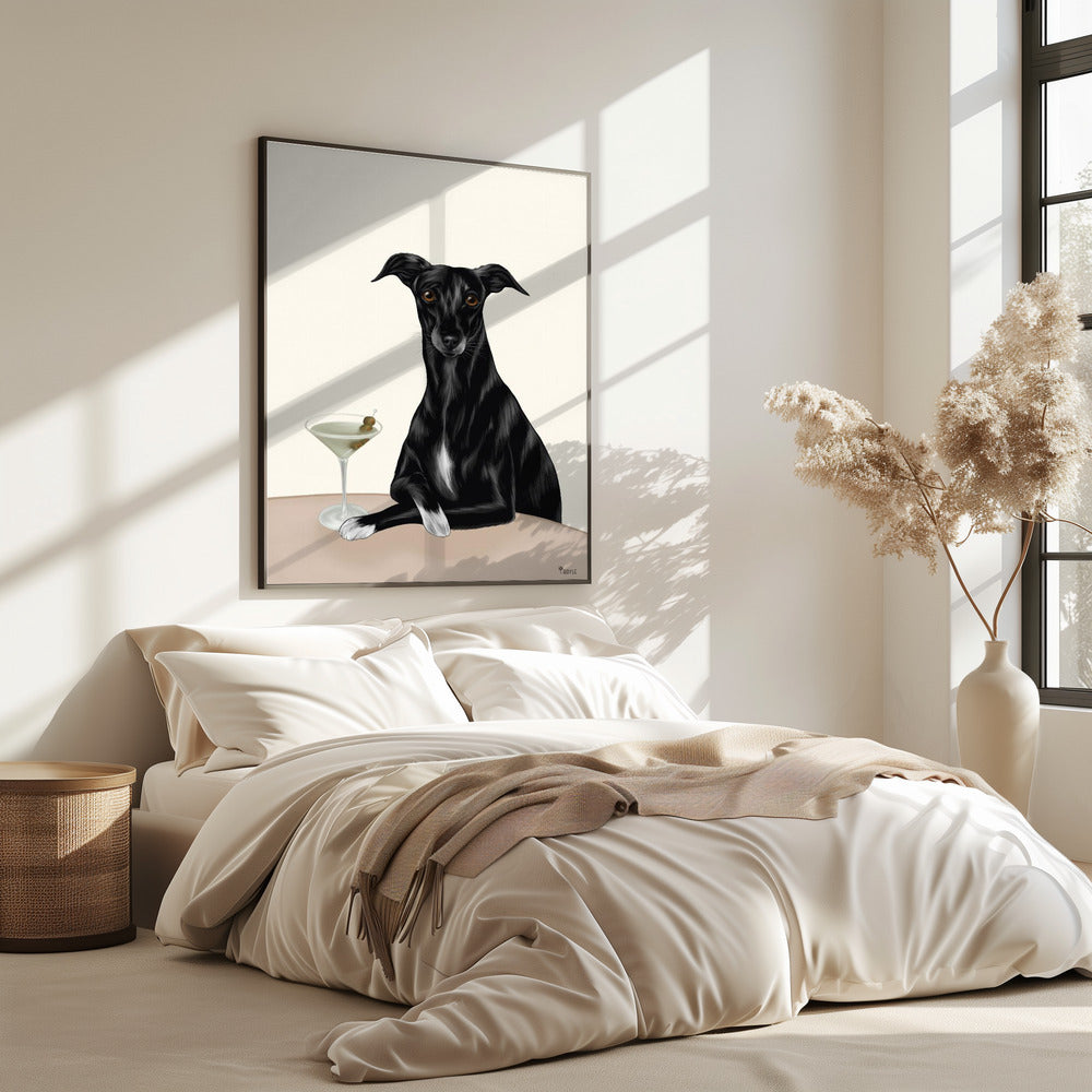 Edler Windhund mit Martini | Poster