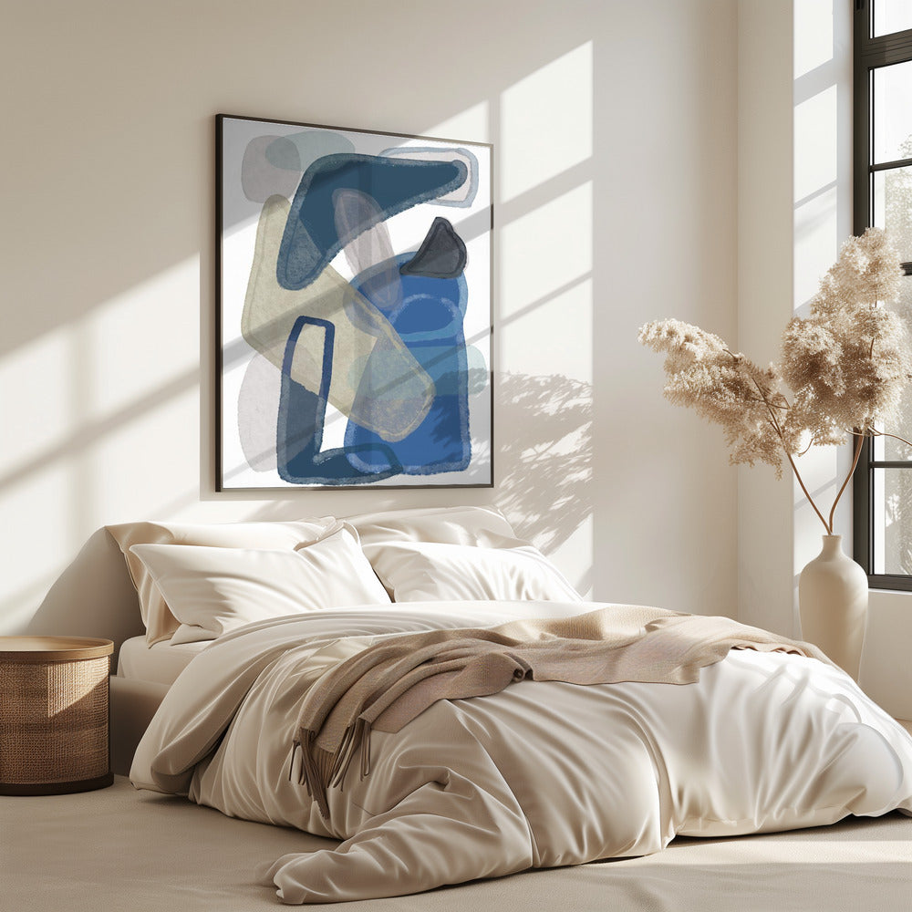 Blaues Abstraktes Poster