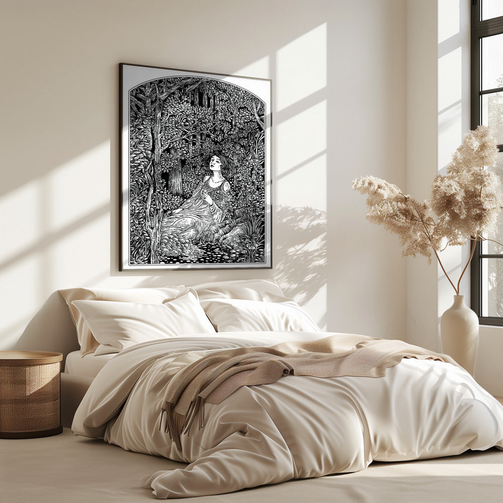 Frau im Wald | Poster