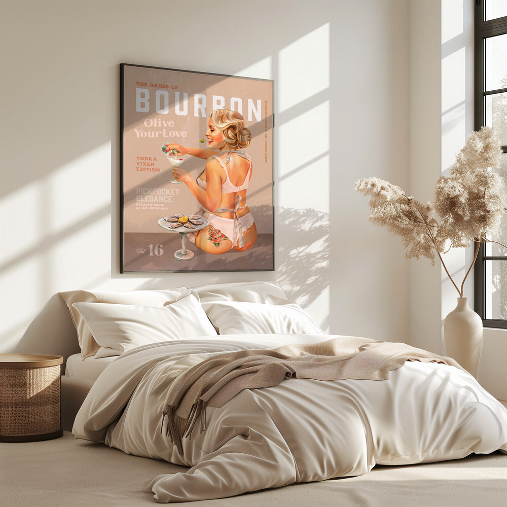 Bourbon Babe Vol 16 Vintage Vodka Martini Pin Up Girl | Poster